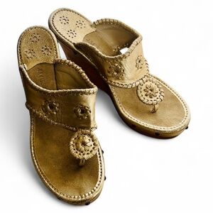 Jack Rogers Wedge Sandals-Champagne Gold size 8.5